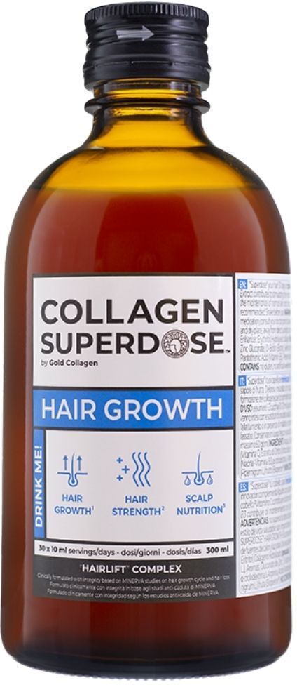 Gold Collagen Superdosis de colágeno para el crecimiento del cabello 300mL