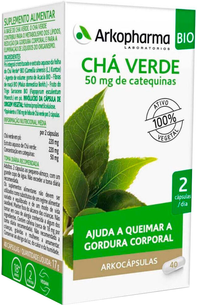 Arkopharma Arkocápsulas Té verde Bio Complemento alimenticio 40&nbsp;caps.