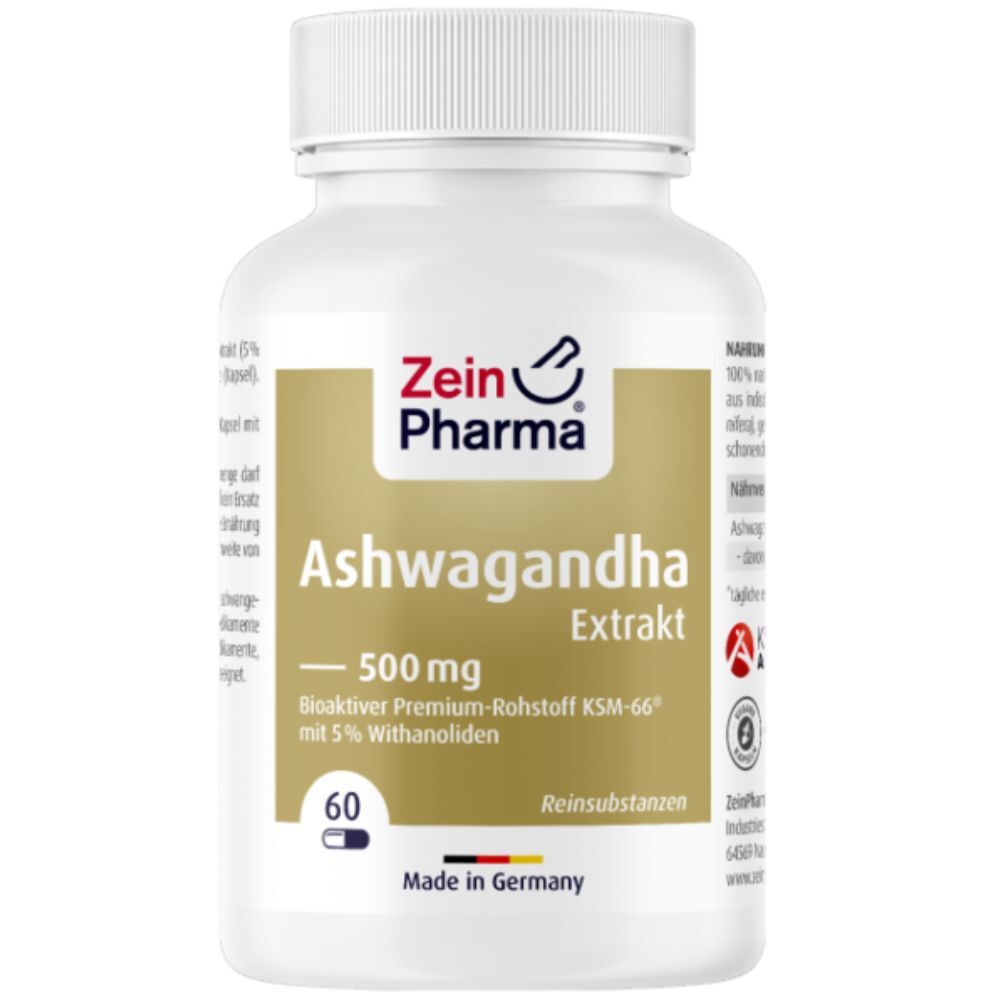 ZeinPharma Extracto de ashwagandha 500 mg 60&nbsp;caps.