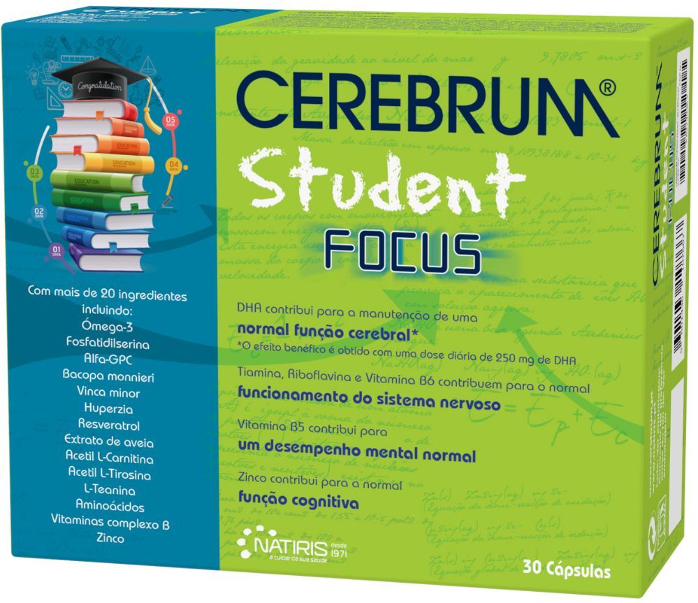 Cerebrum Suplemento alimenticio Student Focus 30&nbsp;caps.