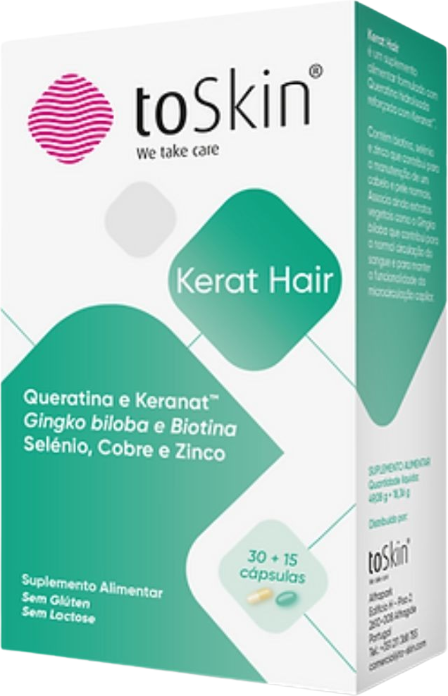 ToSkin Complemento alimenticio anticaída y anticaída Kerat Hair 45&nbsp;caps.