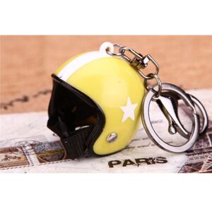 AOKI Llavero Casco Moto Custom Metalico Yellow Start