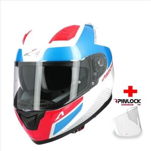 ASTONE Gt900 Race-Blanco-Rojo-Azul Con Pinlock Gratis