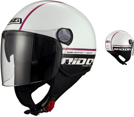 NZI Casco Jet  Capital 2 Duo Ridon White Pink Con Gafas