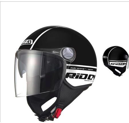 NZI Capital 2 Duo Ridon Black White Con Gafas Casco Jet