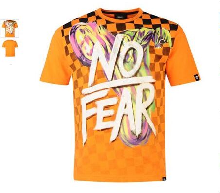 NO FEAR Camiseta Moto Fashion  Moto Graphic Orange Checker