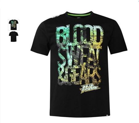 NO FEAR Camiseta Moto Fashion  Moto Graphic Blood Sweat Gear Black Ao