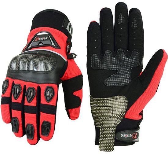 BSTAR Guantes Mx  Pilot Neopreno Rojo Refuerzos Carbono