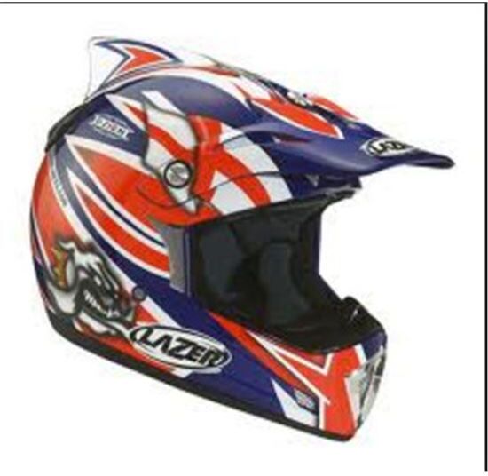 LAZER Mx6 Bulldog Bubble Rojo Azul Enduro-Cross