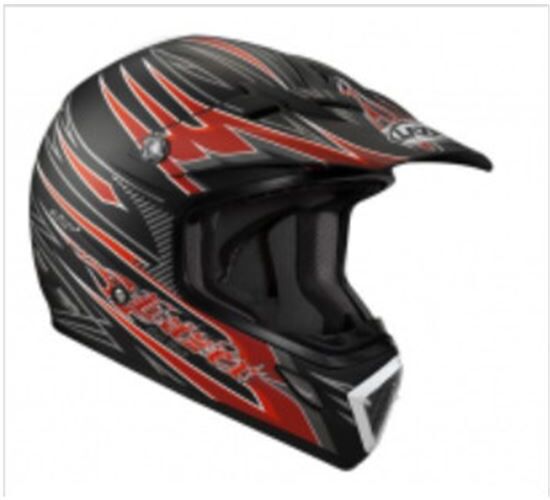 LAZER Casco  Mx7 Hotrod Negro Rojo Mate Kevlar Carbono Tricomposite