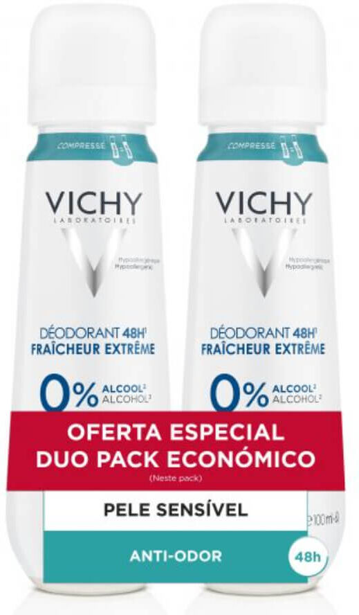 Vichy Duo Desodorante Spray 48h Frescor Extremo 2x 100ml