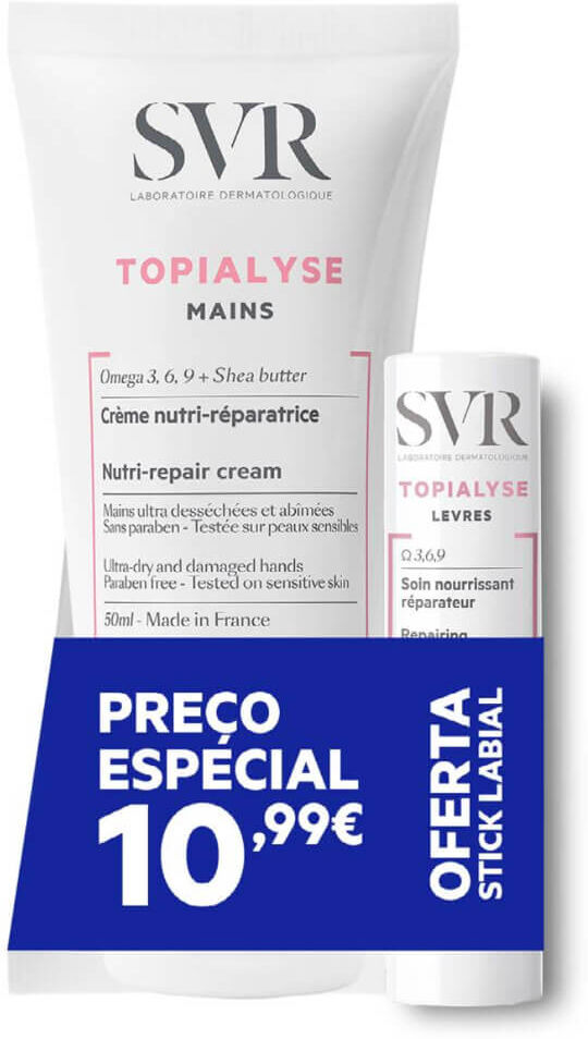 SVR Topialyse Crema de Manos + Barra de Labios Dúo 4g