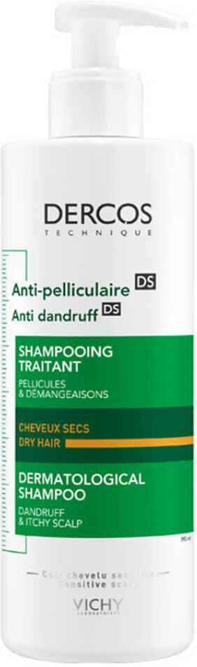 Vichy Dercos Champú Anticaspa DS - Caspa y Picores - Cabellos Secos 390 ml