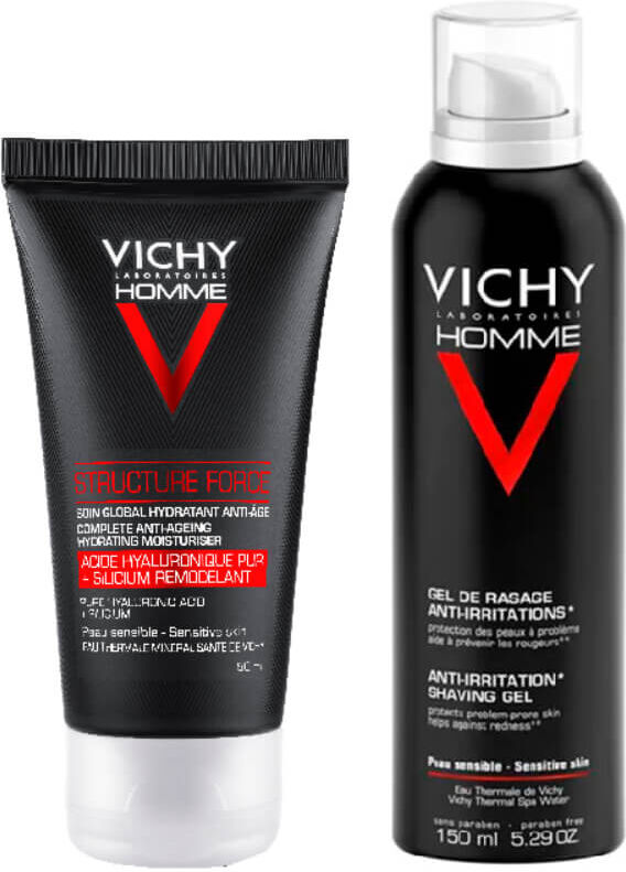 Vichy Homme Structure Force 50 ml + Gel de Afeitar Sensi 150 ml gratis