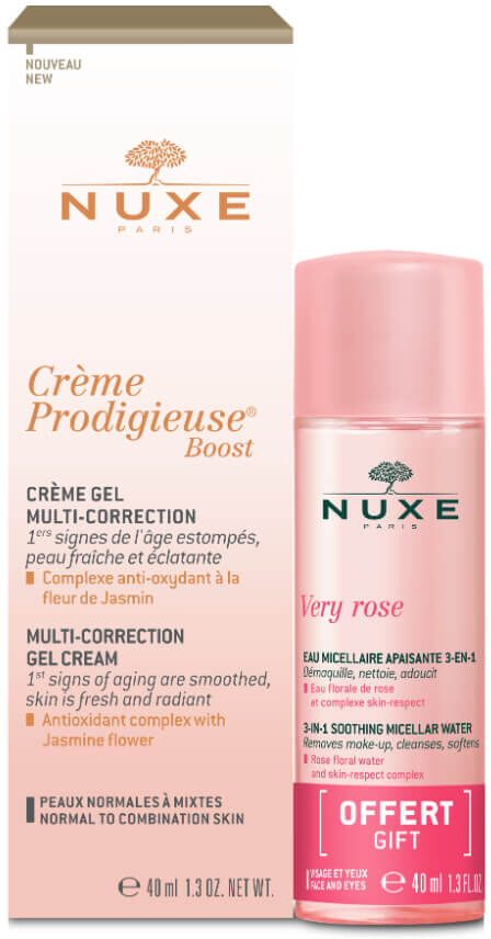 Nuxe Gel potenciador Crème Prodigieuse 40 ml + Agua micelar Very Rose 40 ml gratuita