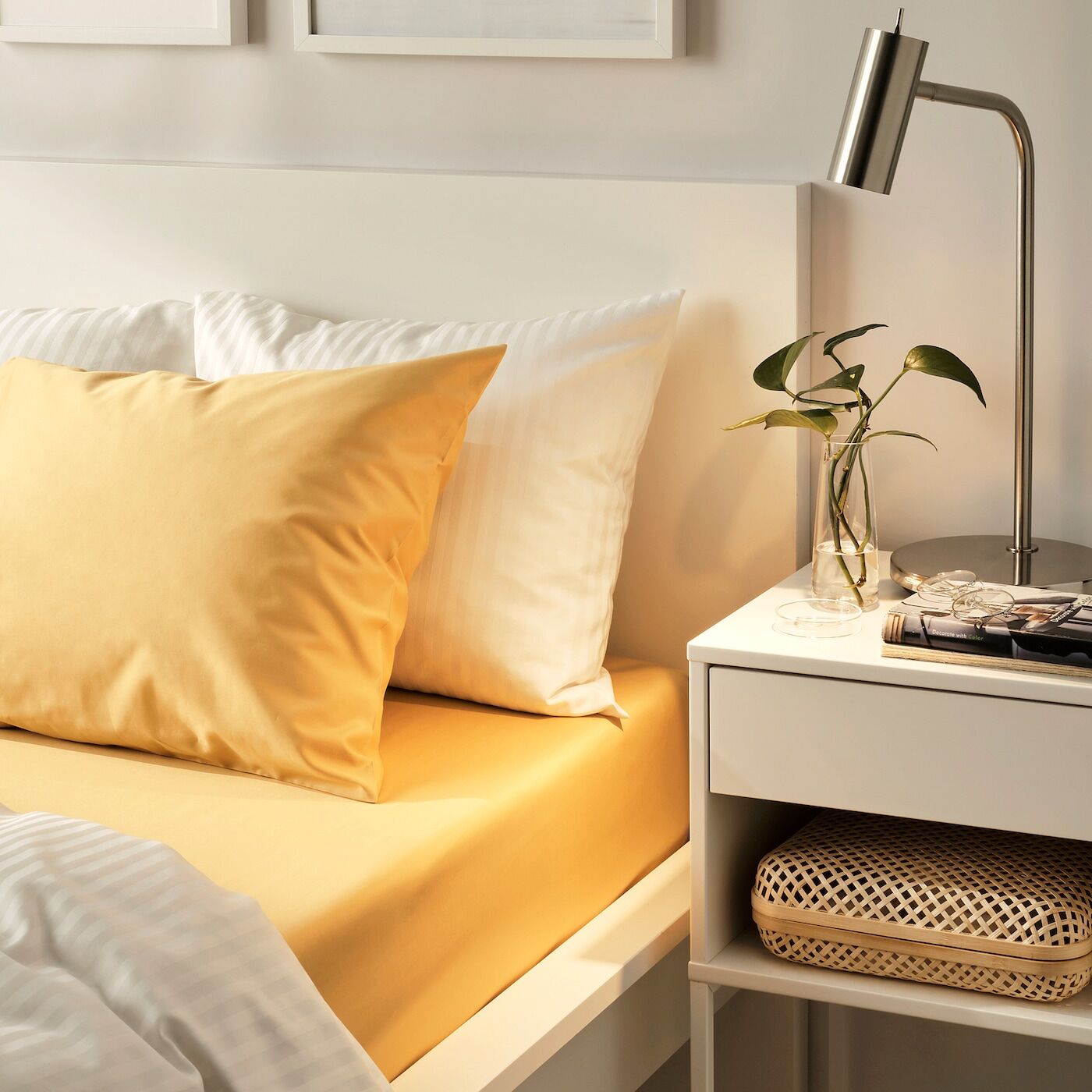 IKEA Sábana bajera ajustable Amarillo 180x200 cm Amarillo 180x200 cm