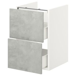 IKEA Armario lavabo 2 cajones blanco/efecto cemento 40x42x60 cm blanco/efecto cemento 40x42x60 cm