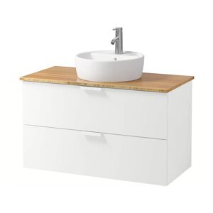 IKEA TÖRNVIKEN Armario lavabo baño con encimera 45 Blanco Blanco 102x49x74 cm