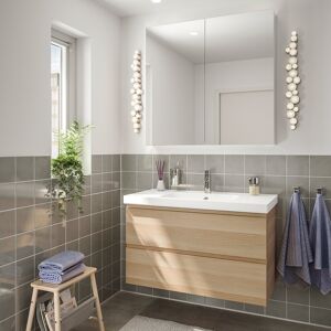 IKEA ODENSVIK Muebles baño j4 efecto roble tinte blanco/Dalskär grifo efecto roble tinte blanco/Dalskär grifo 103 cm