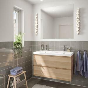 IKEA ODENSVIK Muebles de baño j5 efecto roble tinte blanco/Dalskär grifo efecto roble tinte blanco/Dalskär grifo 103 cm