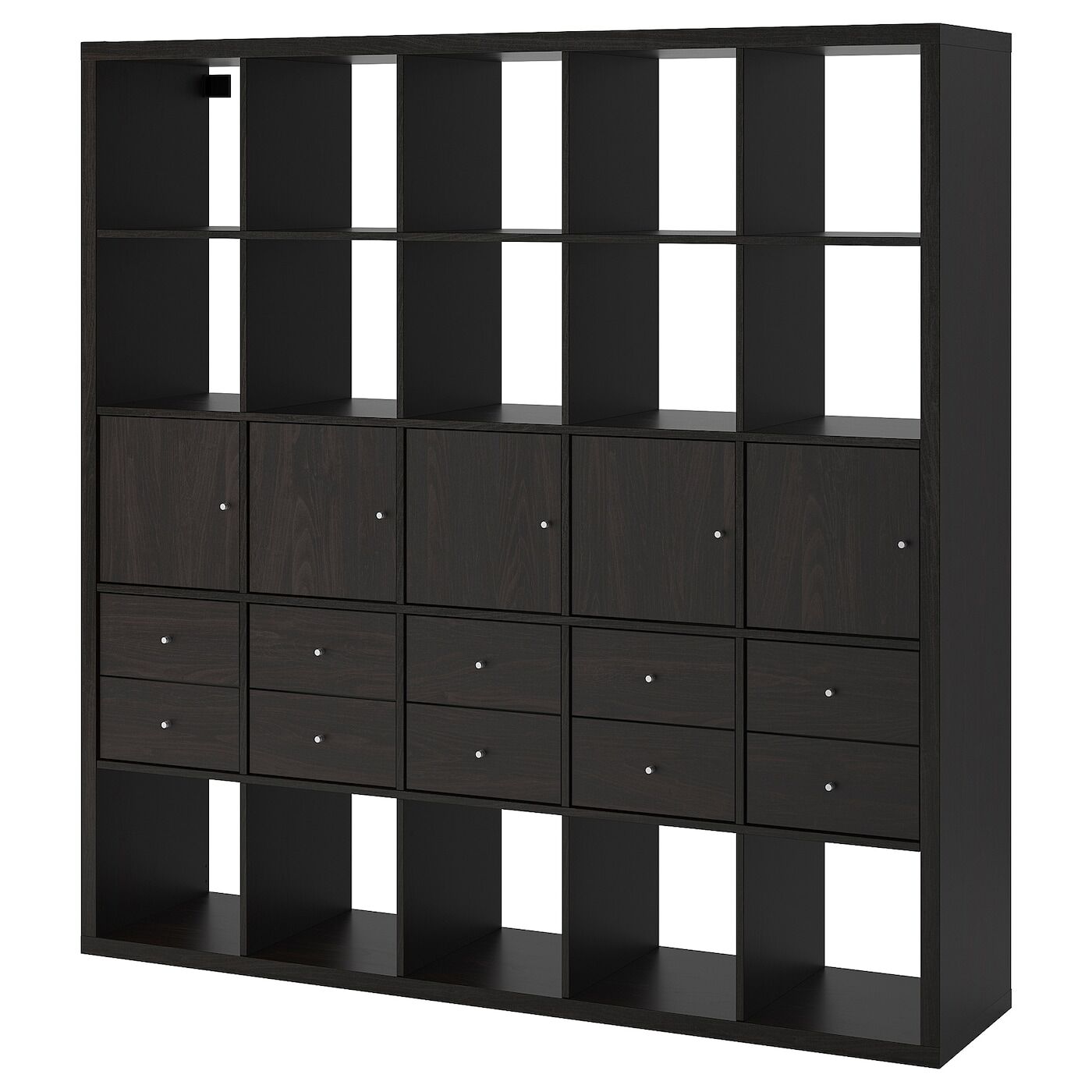 IKEA Estantería +10 accesorios Negro-marrón Negro-marrón 182x182 cm