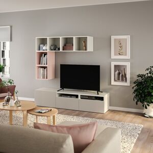 IKEA Mueble TV y armario Gris claro/beige/blanco/rosa Gris claro/beige/blanco/rosa 180x42x170 cm