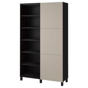 IKEA Mueble salón Negro-marrón/Lappviken beige grisáceo Negro-marrón/Lappviken beige grisáceo 120x42x202 cm