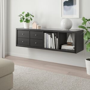 IKEA Estantería+2 accesorios Negro-marrón Negro-marrón 42x147 cm