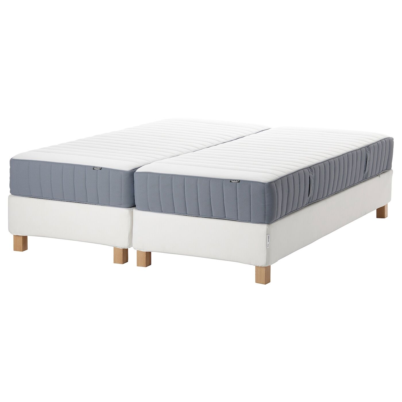 IKEA Base cama con somier blanco/firme/extra firme azul claro 160x200 cm blanco/firme/extra firme azul claro 160x200 cm