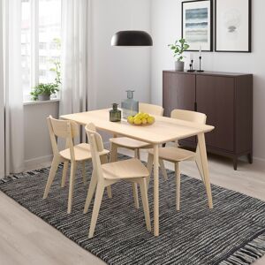 IKEA LISABO Mesa y 4 sillas chapa fresno/fresno chapa fresno/fresno 140x78 cm