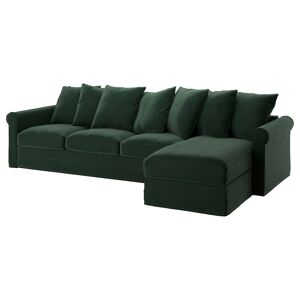 IKEA Funda para sofá de 4 plazas +chaiselongue/Djuparp verde oscuro +chaiselongue/Djuparp verde oscuro Altura incl. cojines del respaldo: 104 cm