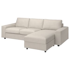 IKEA Funda sofá 3 plazas chaiselongue con reposabrazos anchos Gunnared/beige con reposabrazos anchos Gunnared/beige