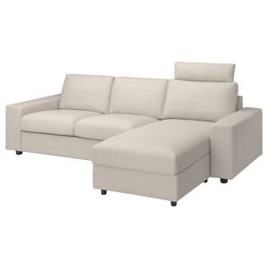 IKEA Funda sofá 3 plazas chaiselongue con reposacabezas con reposabrazos anchos/Gunnared beige con reposacabezas con reposabrazos anchos/Gunnared beige Altura incl. resposacabezas: 103 cm