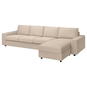 IKEA Funda sofá 4+chaiselongue con reposabrazos anchos/Hallarp beige con reposabrazos anchos/Hallarp beige Altura incl. cojines del respaldo: 83 cm