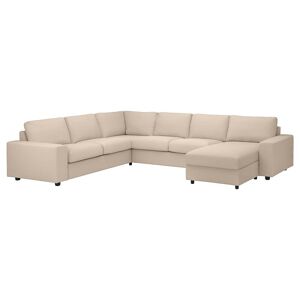 IKEA Funda para sofá 5 plazas esquina +chaiselongue con reposabrazos anchos/Hallarp beige +chaiselongue con reposabrazos anchos/Hallarp beige Altura incl. cojines del respaldo: 83 cm