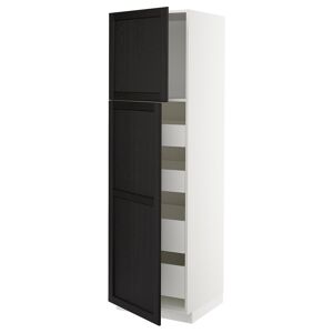 IKEA Armario cocina alto blanco/Lerhyttan tinte negro 60x60x200 cm blanco/Lerhyttan tinte negro 60x60x200 cm