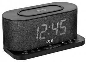 Radio Despertador Spc Gisli Negro Pantalla Led/2Xalarmas/Fm 4582N