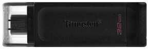 Pendrive 32Gb Usb-C 3.2  Kingston Dt70 Negro Dt70/32Gb