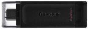 Pendrive 64Gb Usb-C 3.2  Kingston Dt70 Negro Dt70/64Gb