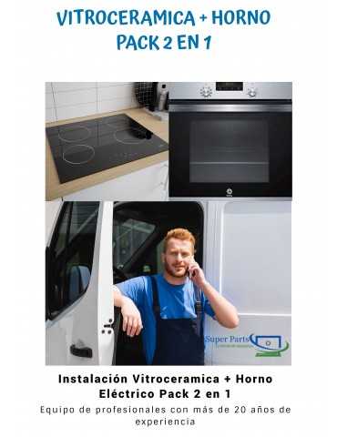 SuperParts Instalación Pack Vitroceramica Con Horno Eléctrico Cocina