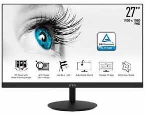 Monitor Led Ips 27  Msi Pro Mp271 Negro Altavoces/5Ms/Fhd/6 9S6-3Pa2Ct-001