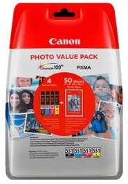 Cartucho Orig Canon Cli-551 Pack 4 Colores 6509B008