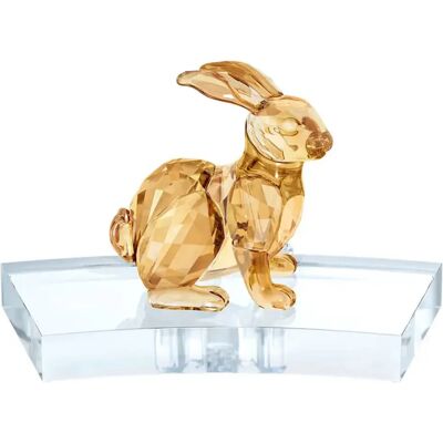 Swarovski Figura 5374951 Chinese Zodiac Glass Rabbit Golden One Size Swarovski Figura 5374951 Chinese Zodiac Glass Rabbit Golden One Size
