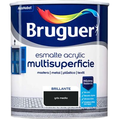 Bruguer Esmalte Acrílico Brillante Multisuperficie 0.750l 5057524 Medium Gray One Size Bruguer Esmalte Acrílico Brillante Multisuperficie 0.750l 5057524 Medium Gray One Size