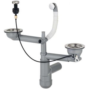 Deante Zxy_9918 Sifón Ahorrador De Espacio Para Fregadero De Granito De 1.5 Y 2 Senos Chrome One Size Deante Zxy_9918 Sifón Ahorrador De Espacio Para Fregadero De Granito De 1.5 Y 2 Senos Chrome One Size