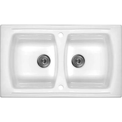 Deante Fregadero De Cerámica De Dos Senos White One Size Deante Fregadero De Cerámica De Dos Senos White One Size