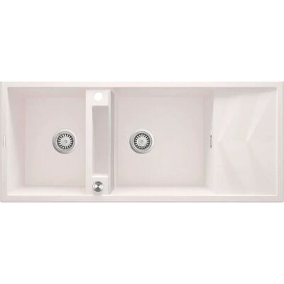 Deante Fregadero De Granito Magnético De 2 Senos Con Escurridor Alabaster One Size Deante Fregadero De Granito Magnético De 2 Senos Con Escurridor Alabaster One Size