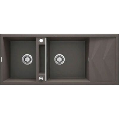 Fregadero de granito magnético Deante con 2 cubetas y escurridor - Fregadero de cocina Fregadero de granito magnético Deante con 2 cubetas y escurridor - Fregadero de cocina
