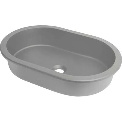 Lavabo de mineral serie 600 - Ovalado, Gris metálico, Bajo encimera Lavabo de mineral serie 600 - Ovalado, Gris metálico, Bajo encimera
