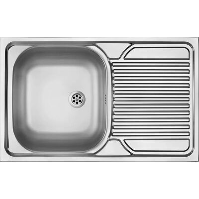 Deante Zm5 0110 Fregadero De Sobreponer De 1 Cubeta Con Escurridor Acero Polished Steel One Size Deante Zm5 0110 Fregadero De Sobreponer De 1 Cubeta Con Escurridor Acero Polished Steel One Size